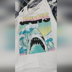 Torrid 3X Jaws Graphic Tank Top White